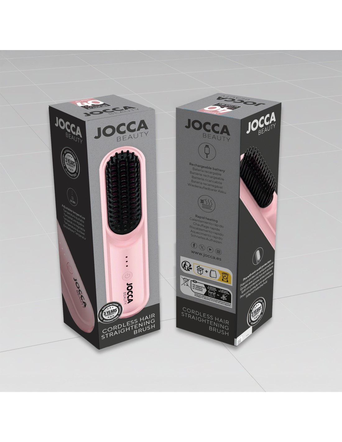 Jocca 2932 rózsaszínű akkumulátoros hajegyenesítő kefe - Image 8